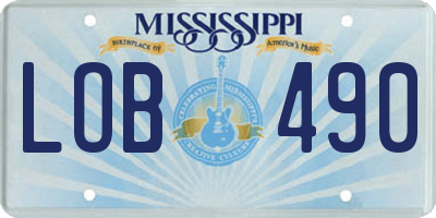 MS license plate LOB490