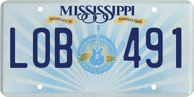 MS license plate LOB491
