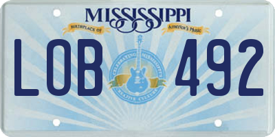 MS license plate LOB492