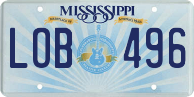 MS license plate LOB496