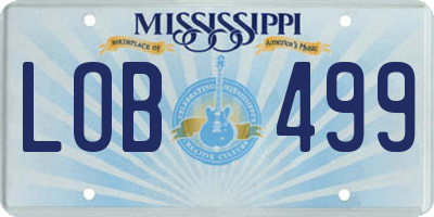 MS license plate LOB499