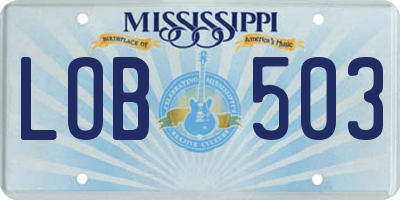 MS license plate LOB503