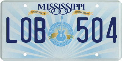 MS license plate LOB504