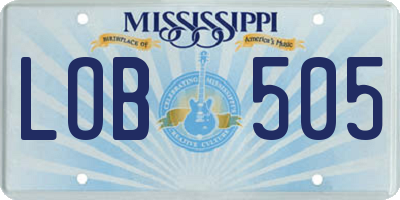 MS license plate LOB505