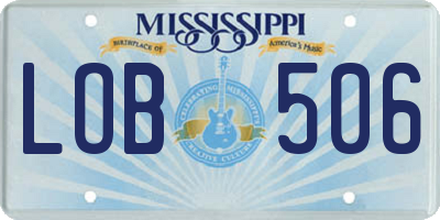 MS license plate LOB506