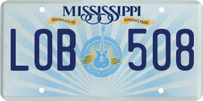 MS license plate LOB508