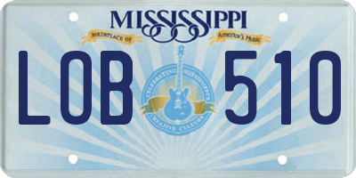 MS license plate LOB510
