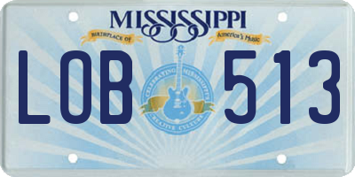 MS license plate LOB513