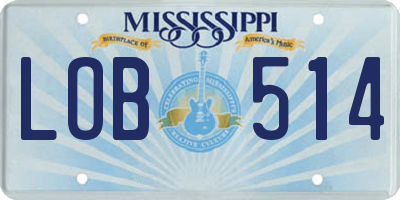 MS license plate LOB514