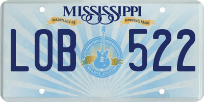 MS license plate LOB522