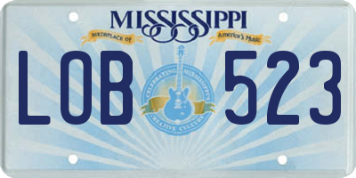 MS license plate LOB523