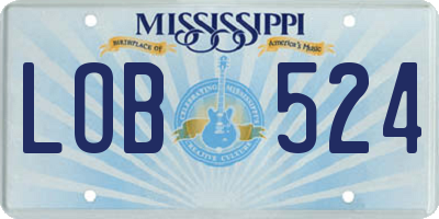 MS license plate LOB524