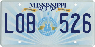 MS license plate LOB526