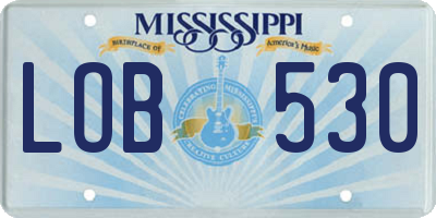 MS license plate LOB530