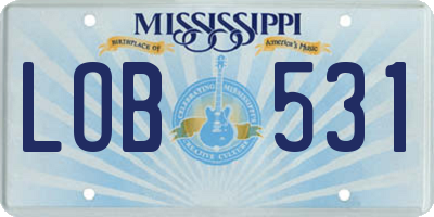 MS license plate LOB531