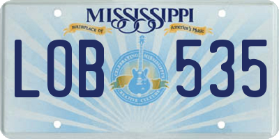 MS license plate LOB535