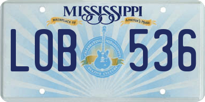 MS license plate LOB536