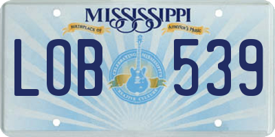 MS license plate LOB539