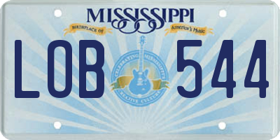 MS license plate LOB544