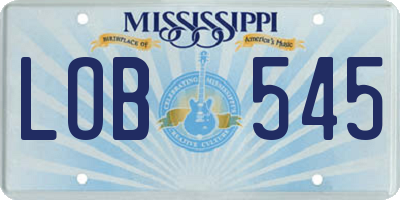 MS license plate LOB545