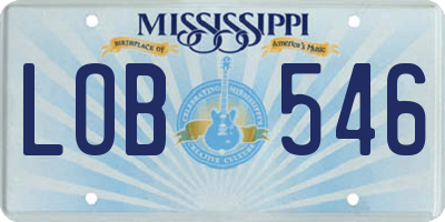 MS license plate LOB546