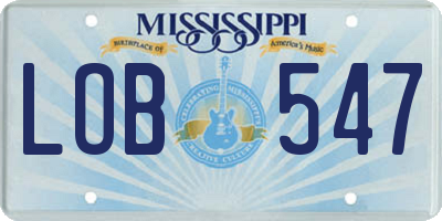 MS license plate LOB547