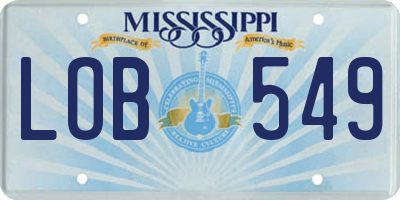 MS license plate LOB549