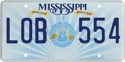 MS license plate LOB554