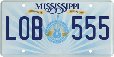 MS license plate LOB555