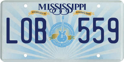 MS license plate LOB559