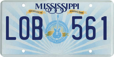 MS license plate LOB561