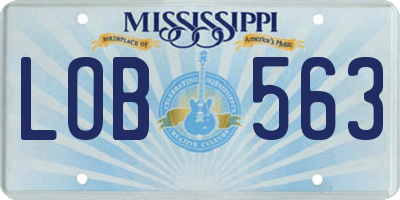 MS license plate LOB563