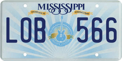 MS license plate LOB566