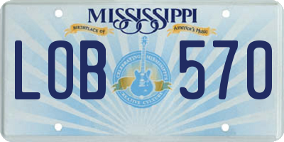 MS license plate LOB570