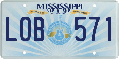 MS license plate LOB571