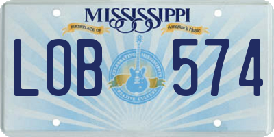 MS license plate LOB574