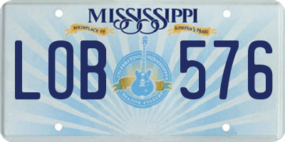 MS license plate LOB576