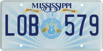 MS license plate LOB579