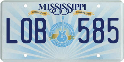 MS license plate LOB585