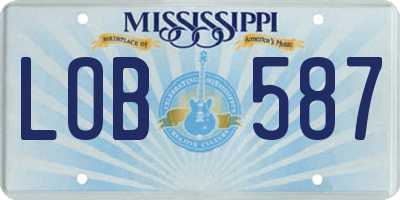 MS license plate LOB587