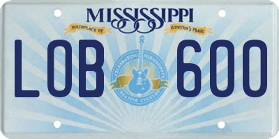 MS license plate LOB600