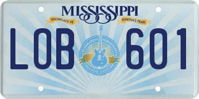 MS license plate LOB601
