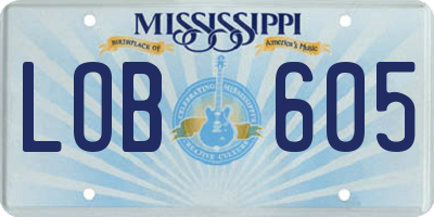 MS license plate LOB605