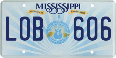 MS license plate LOB606