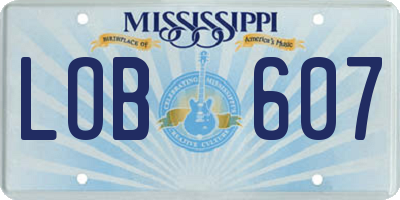 MS license plate LOB607