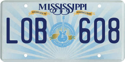 MS license plate LOB608