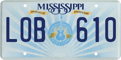 MS license plate LOB610
