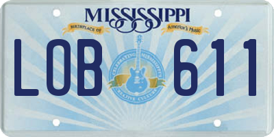 MS license plate LOB611
