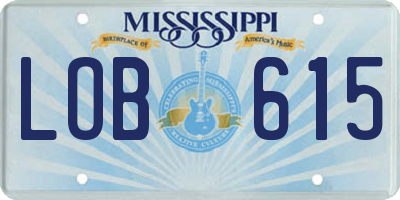 MS license plate LOB615