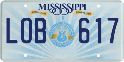 MS license plate LOB617